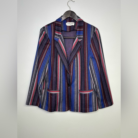 Vintage Alfred Dunner Jacket Blazer Womens 70s 80s Striped Size 20 - Picture 1 of 9